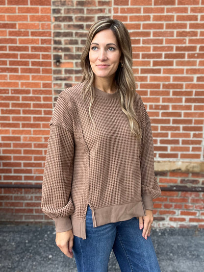 The Welling Oversized Waffle Knit Top