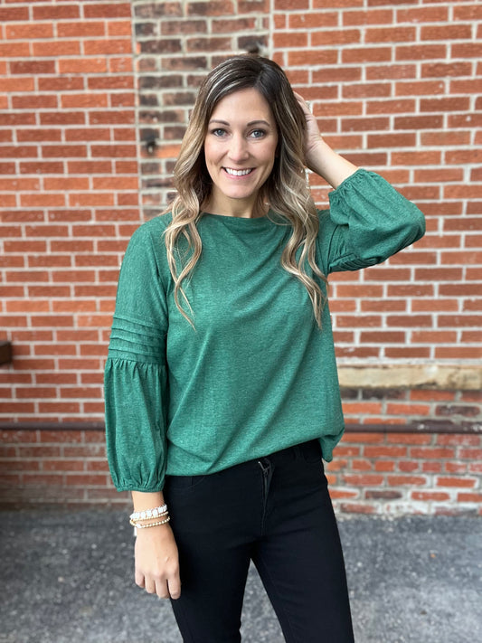 The Everett Green Pleated Tee