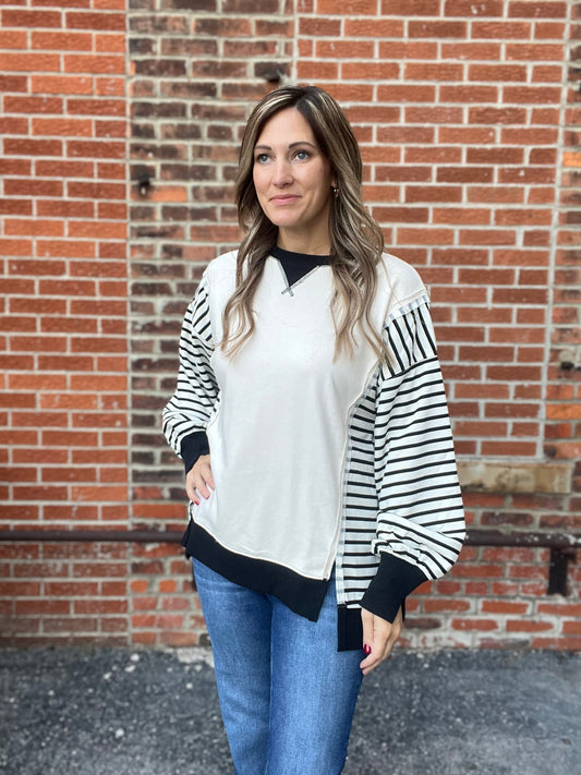 The Zoey Stripped Casual Knit Top
