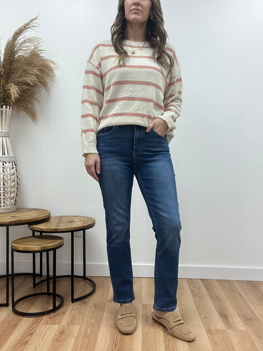 The Dark Solar High Rise Straight Denim