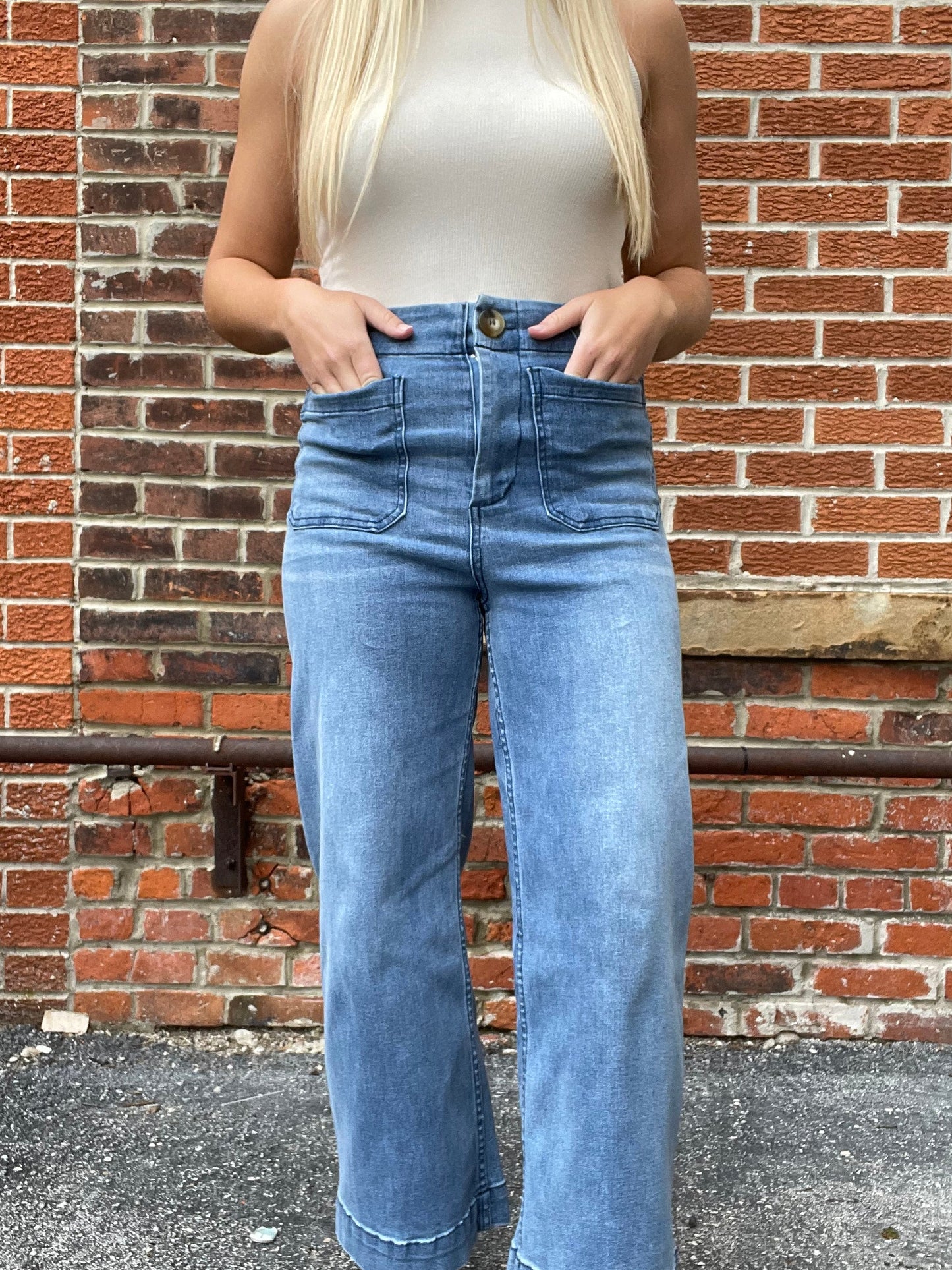 The Lettie Dark Denim Straight Leg Jeans