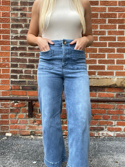 The Lettie Dark Denim Straight Leg Jeans