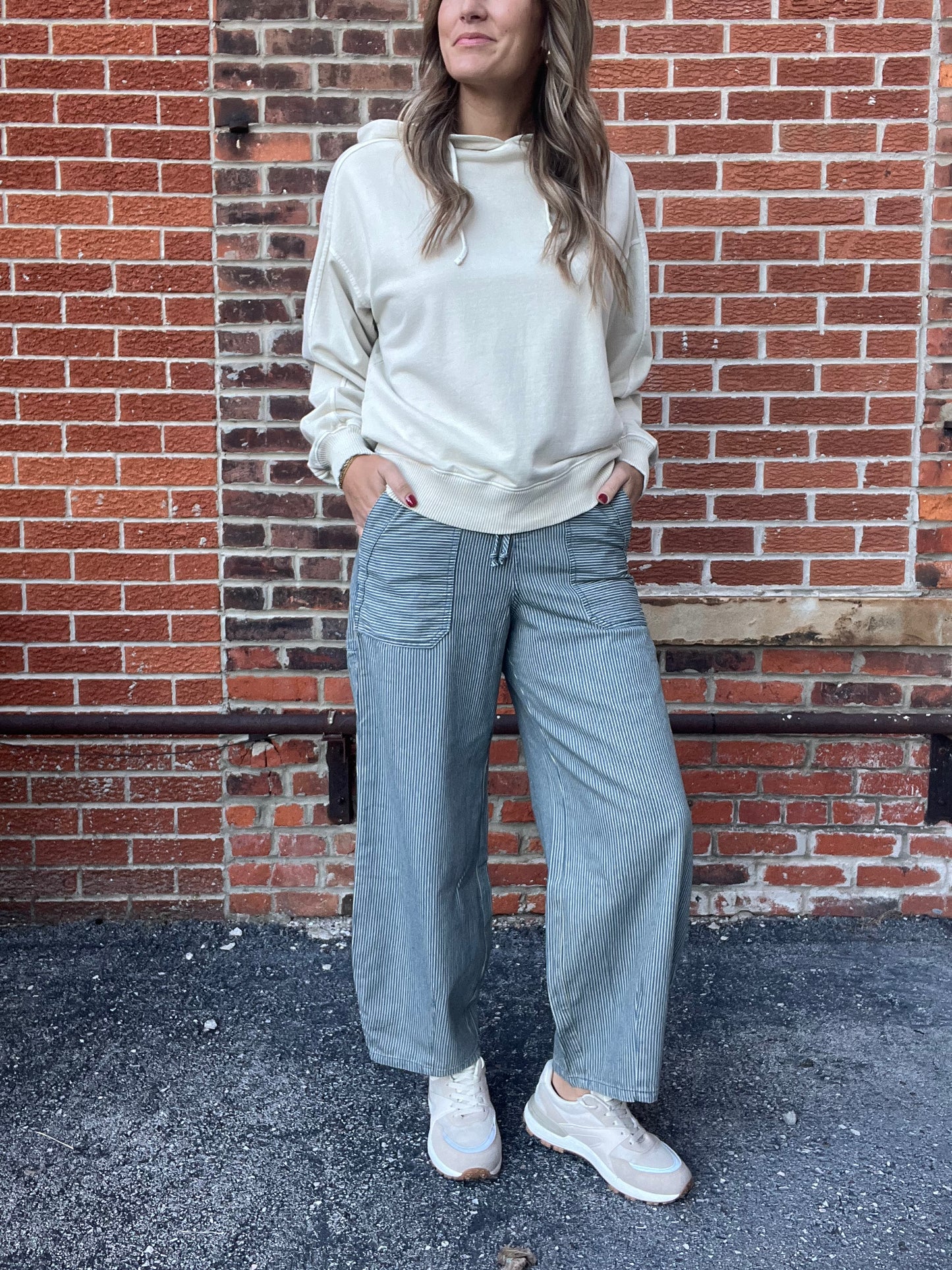 The Piper Striped Tie Denim Pants