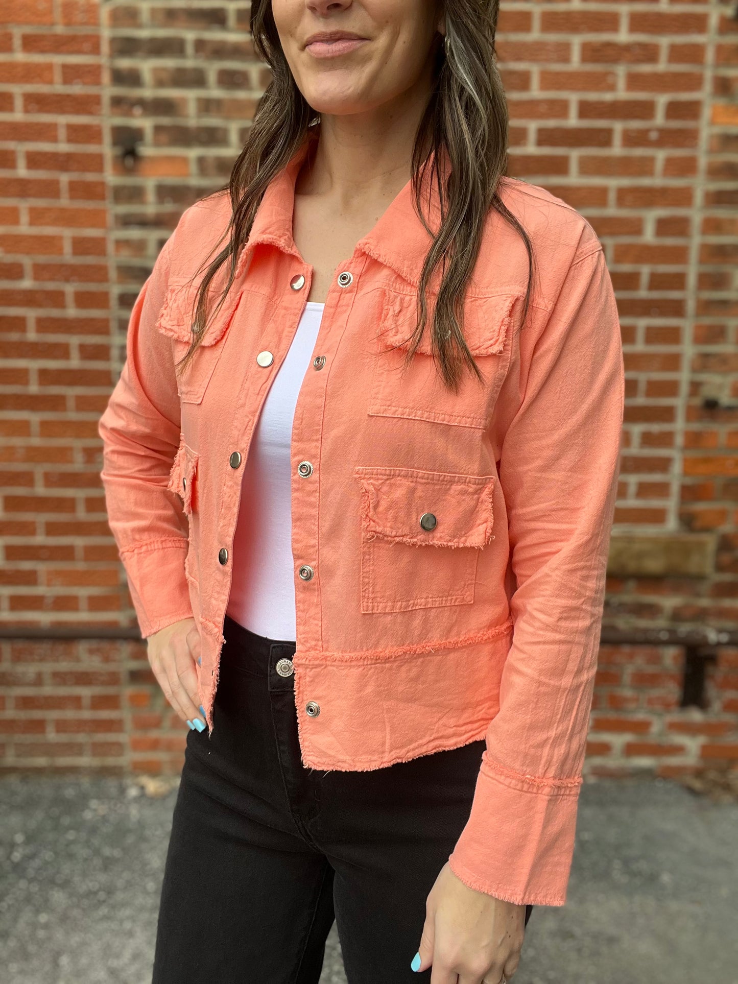 The Halyra Cotton Utility Crop Jacket