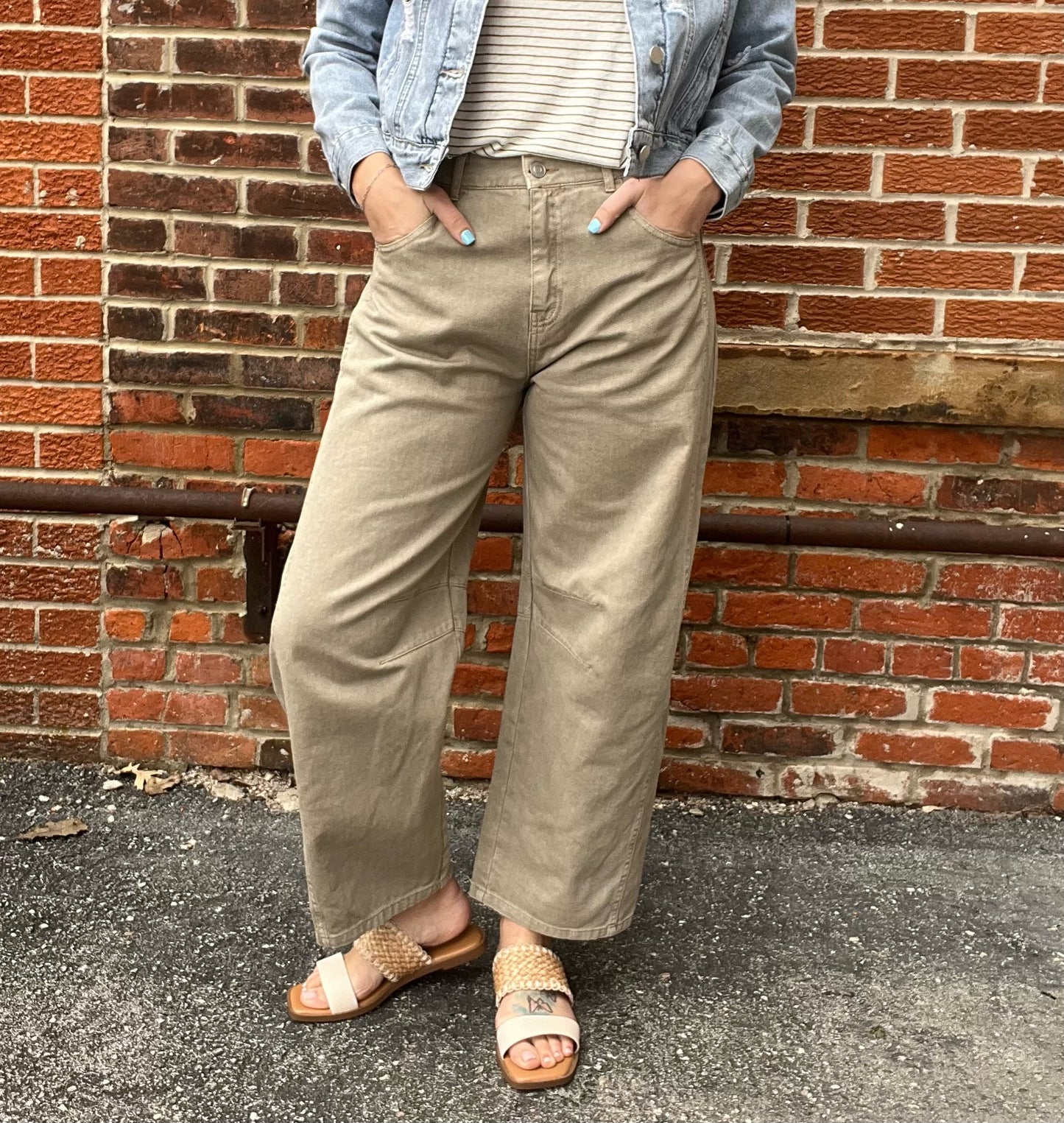 The Wrenley Wide Leg Barrel Denim