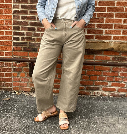 The Wrenley Wide Leg Barrel Denim
