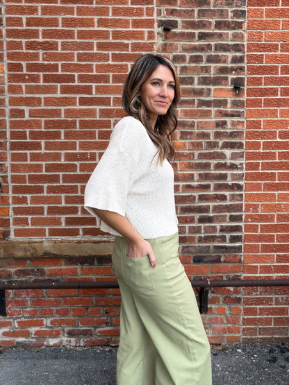 The Aveline Pistachio Straight Leg Pants