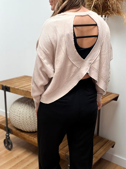 The Nolia Textured Open Back Top