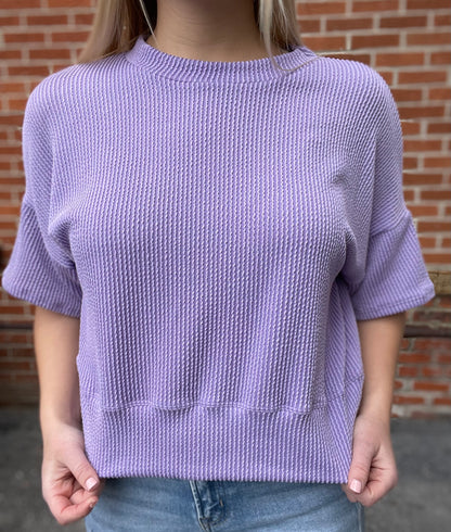 The Misti Wave Rib Short Sleeve Top