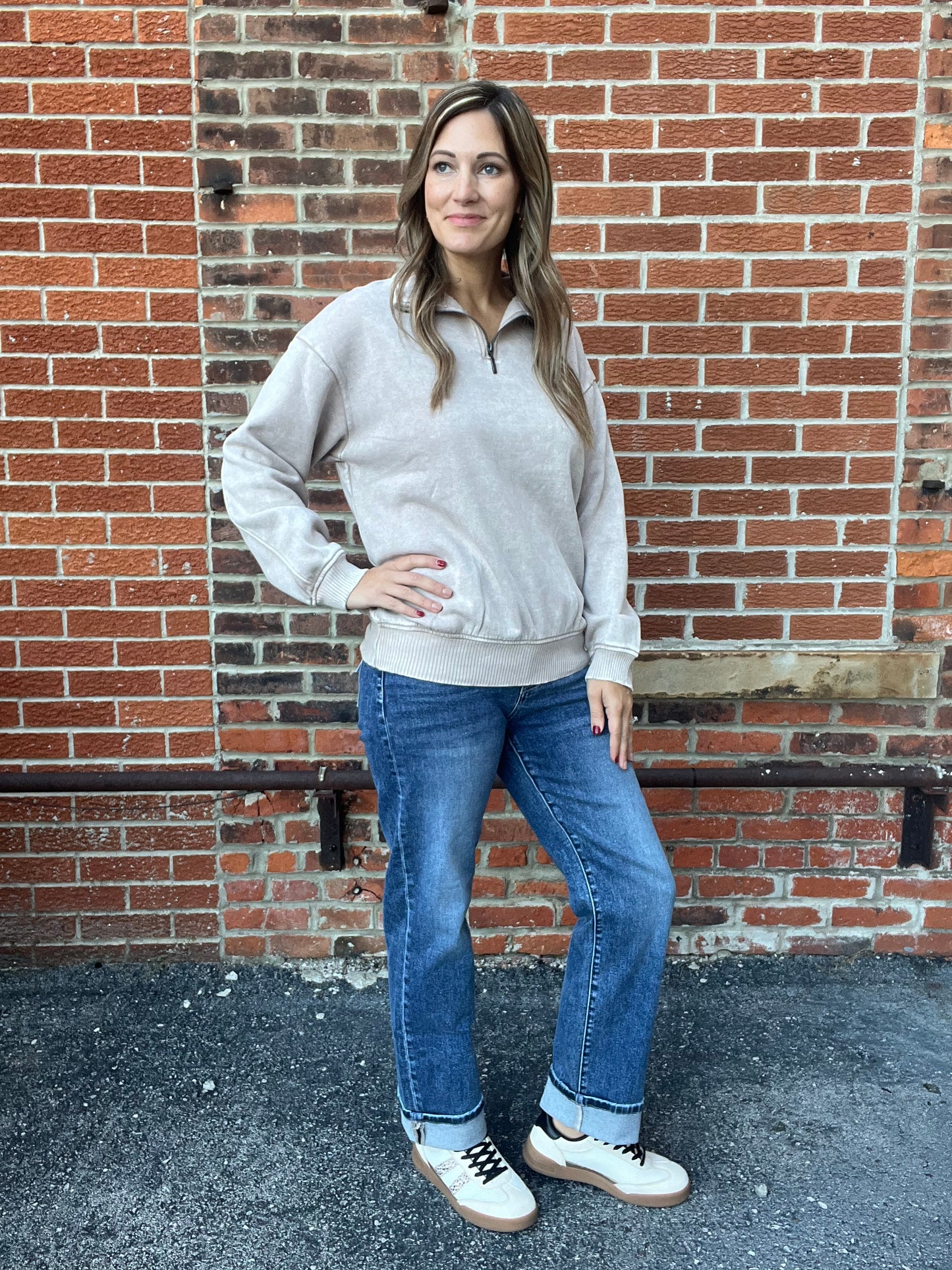 The Cova Mineral Wash Quarter Zip
