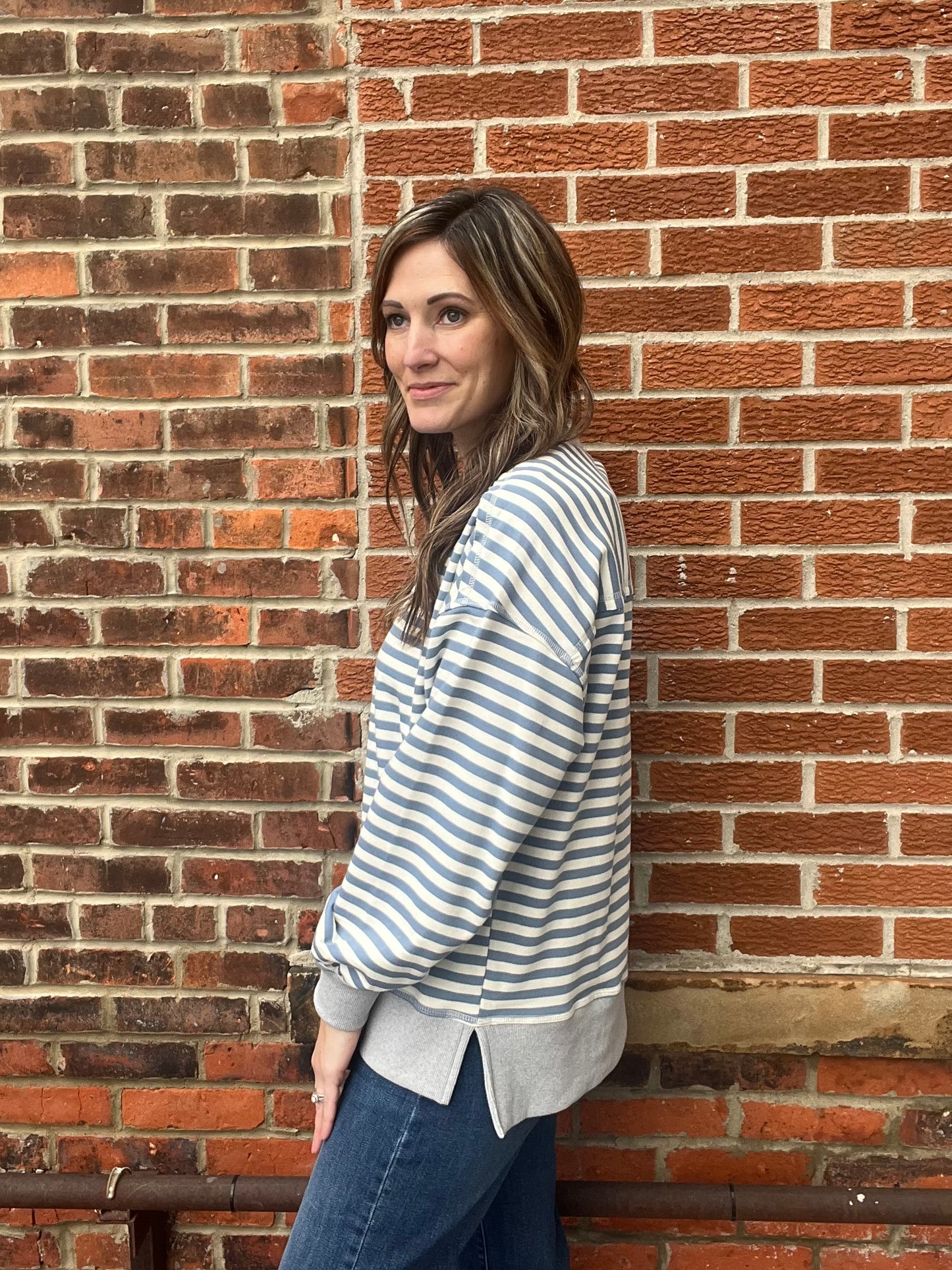 The Riley Striped Oversized Crewneck