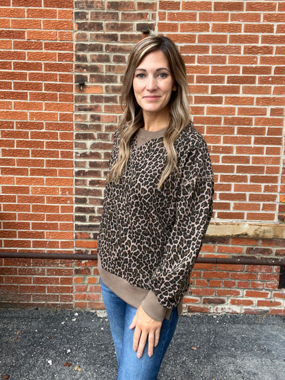 The Mocha Miles Leopard Pullover