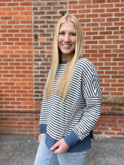 The Rowen Stripe Long Sleeve Knit Top