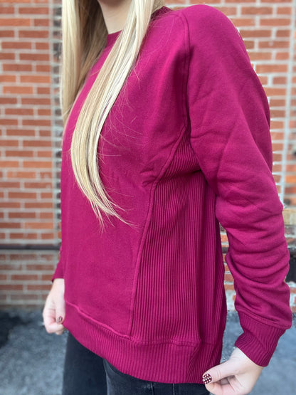 BEST SELLER The Lea Ribbed Side Sweatshirt