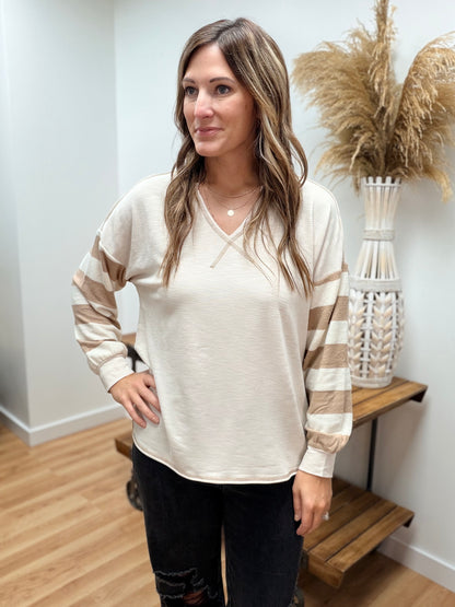The Banks Stripe and Solid Mixed Top