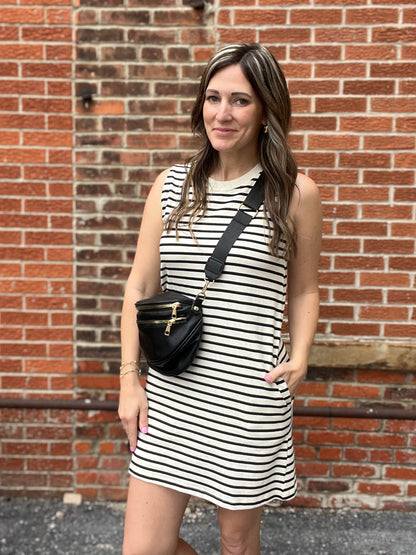 The Eira Sleeveless Striped Day Dress