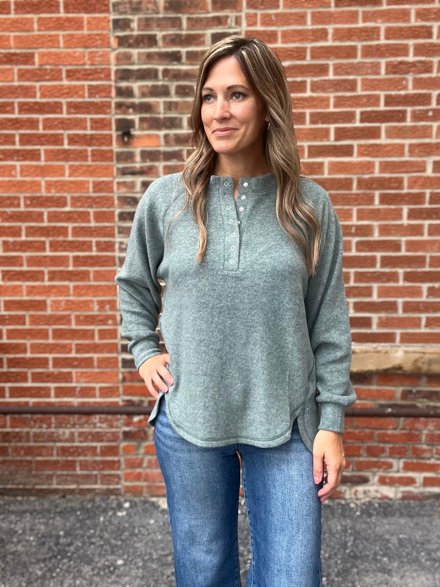 The Avalon Hacci Button Henley Top