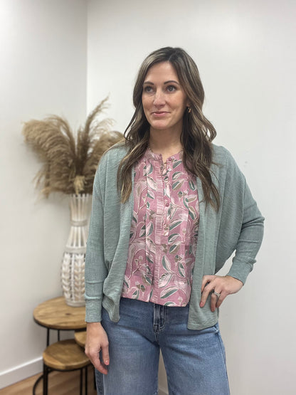 The Kaylynn Dolman Sleeve Slub Cardigan