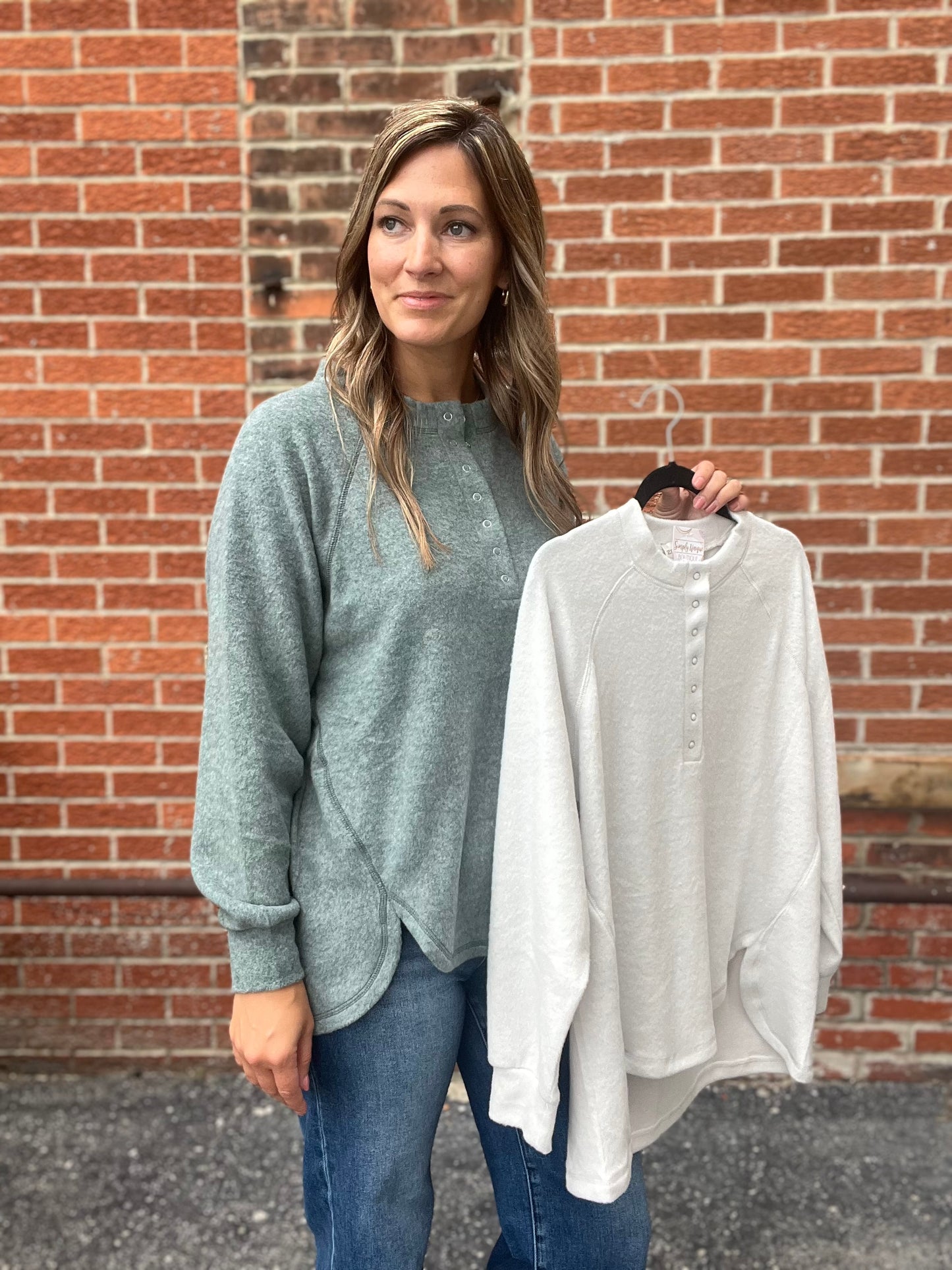 The Avalon Hacci Button Henley Top
