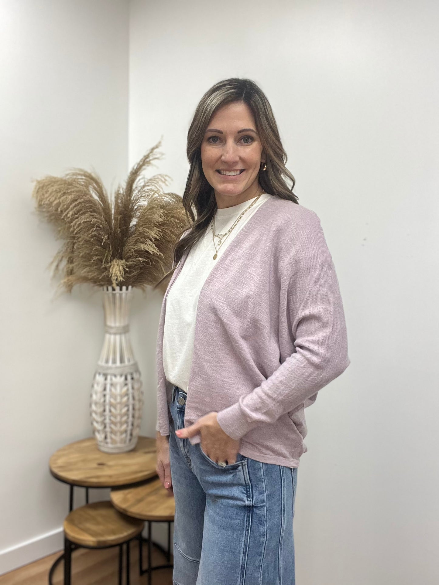 The Kaylynn Dolman Sleeve Slub Cardigan