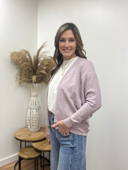 The Kaylynn Dolman Sleeve Slub Cardigan