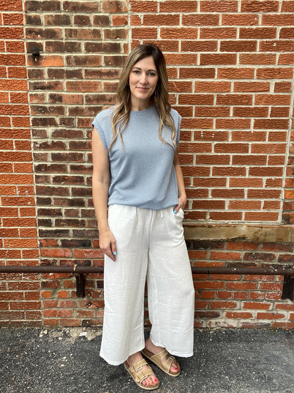 The Aree Two Toned Denim Top