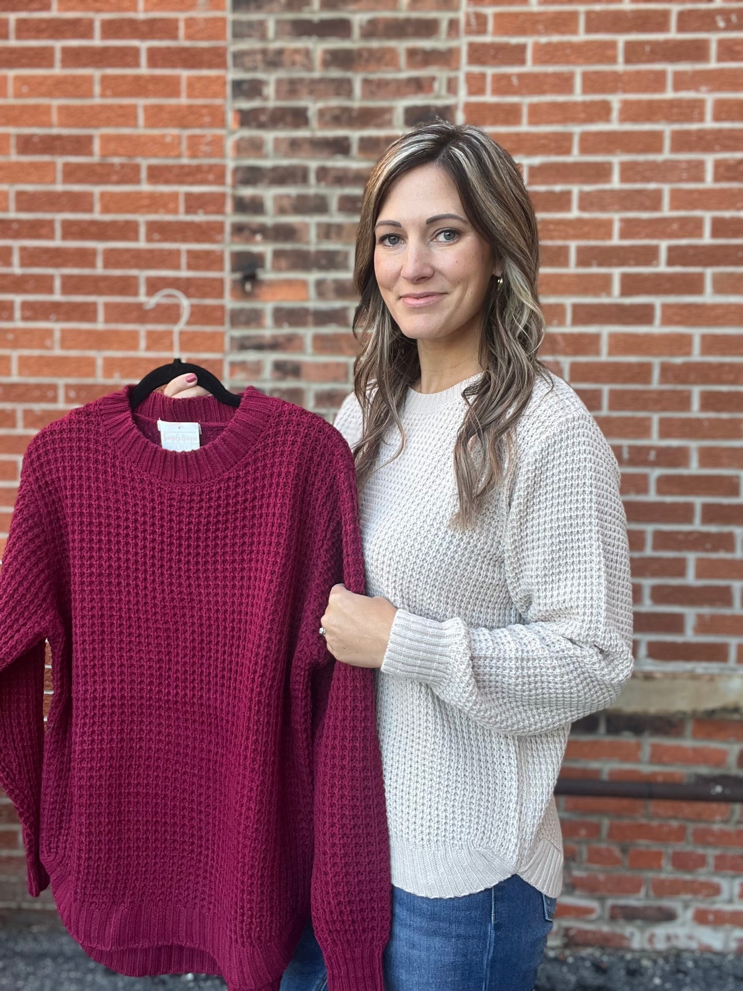 The Clara Chunky Waffle Knit Sweater BONUS BUY