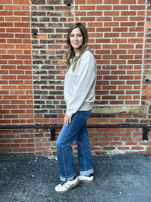 The Calo Cuffed Straight Leg Jeans
