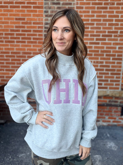 Buckeye Oversized Mock Neck Crew