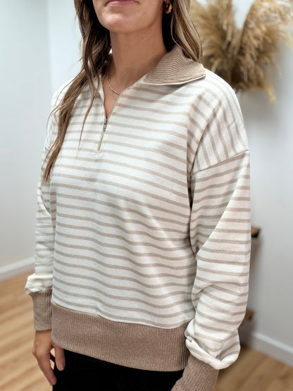 The Hollis Striped Half Zip Pullover