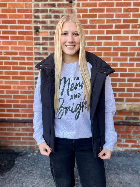 The Merry And Bright Holiday Pullover Sweatshirt