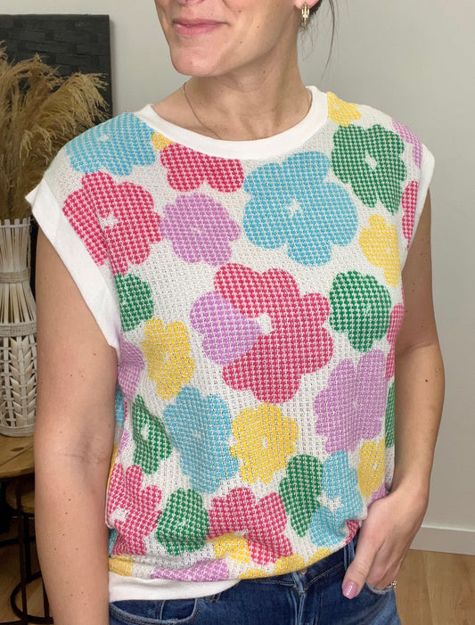 The Dahlia Floral Textured Top