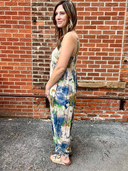 The Madison Sleeveless Tie Dye Jumpsuit