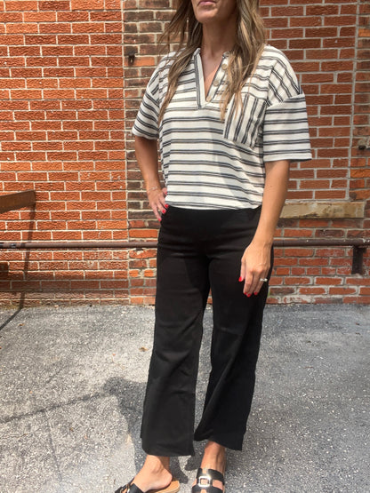 The Del Black High Rise Wide Leg Jeans