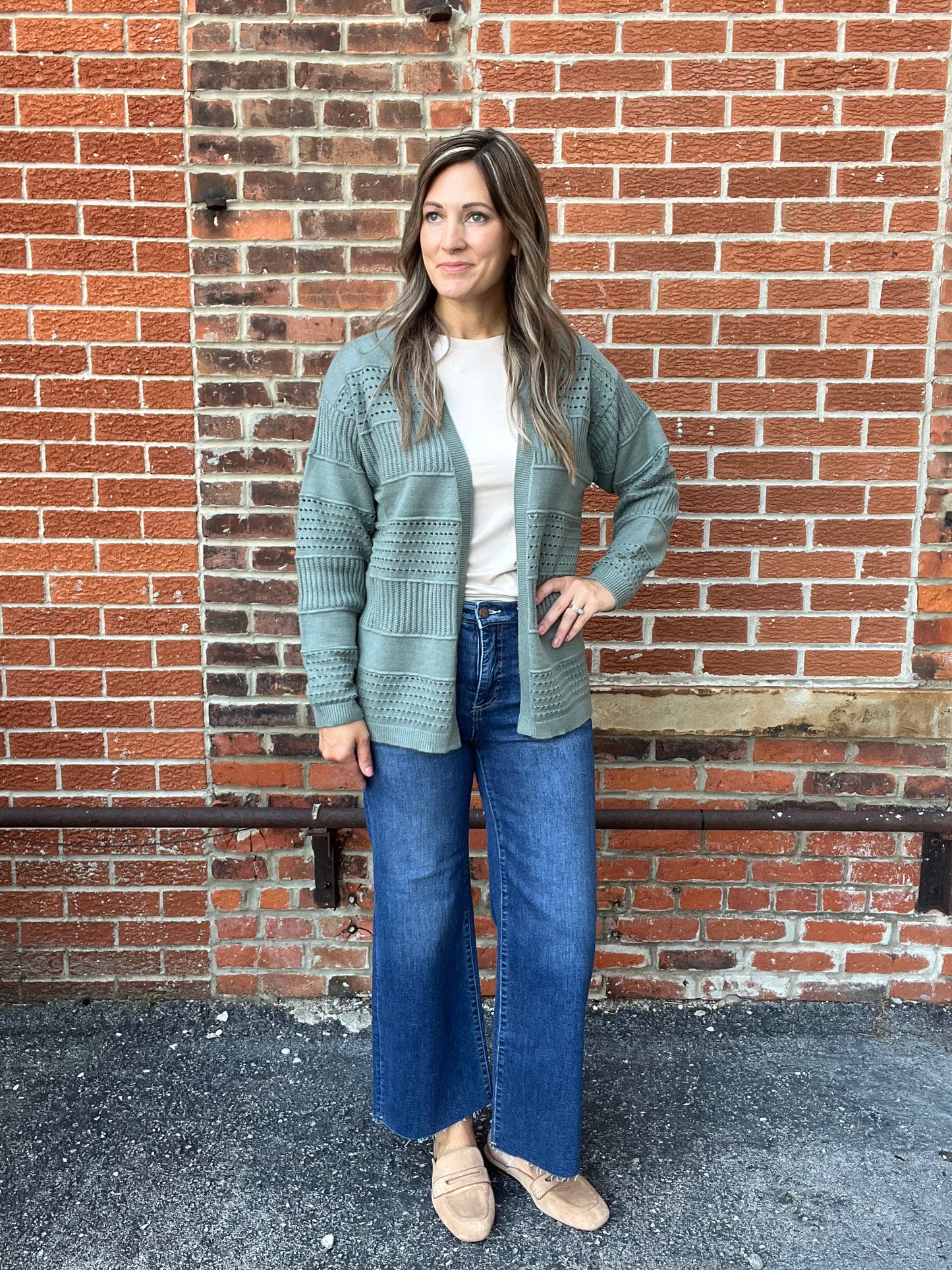 The Emberly Dusty Jade Cardigan
