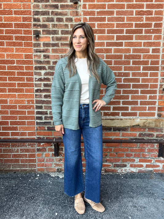 The Emberly Dusty Jade Cardigan