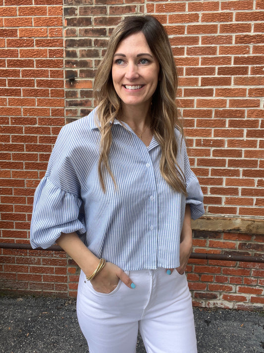 The Cloud Nine Stripped Button Down