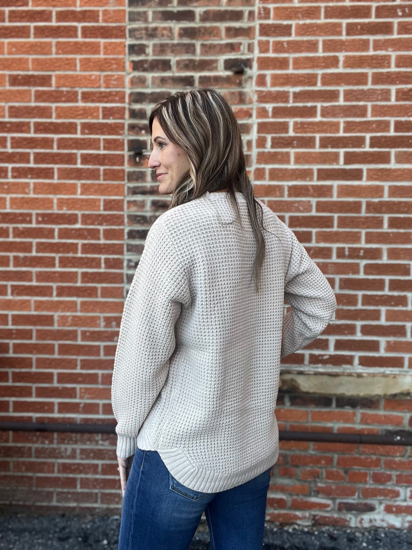The Clara Chunky Waffle Knit Sweater BONUS BUY