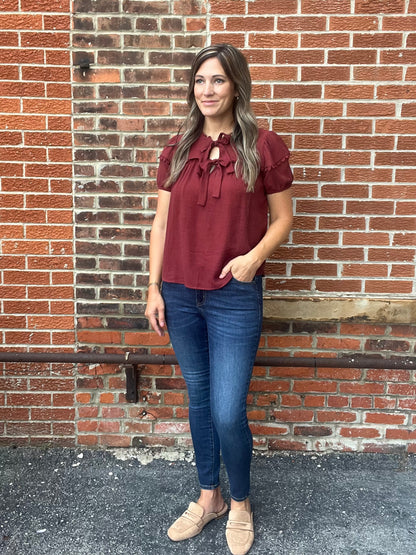 The Patterson Scallop Trim Blouse Top