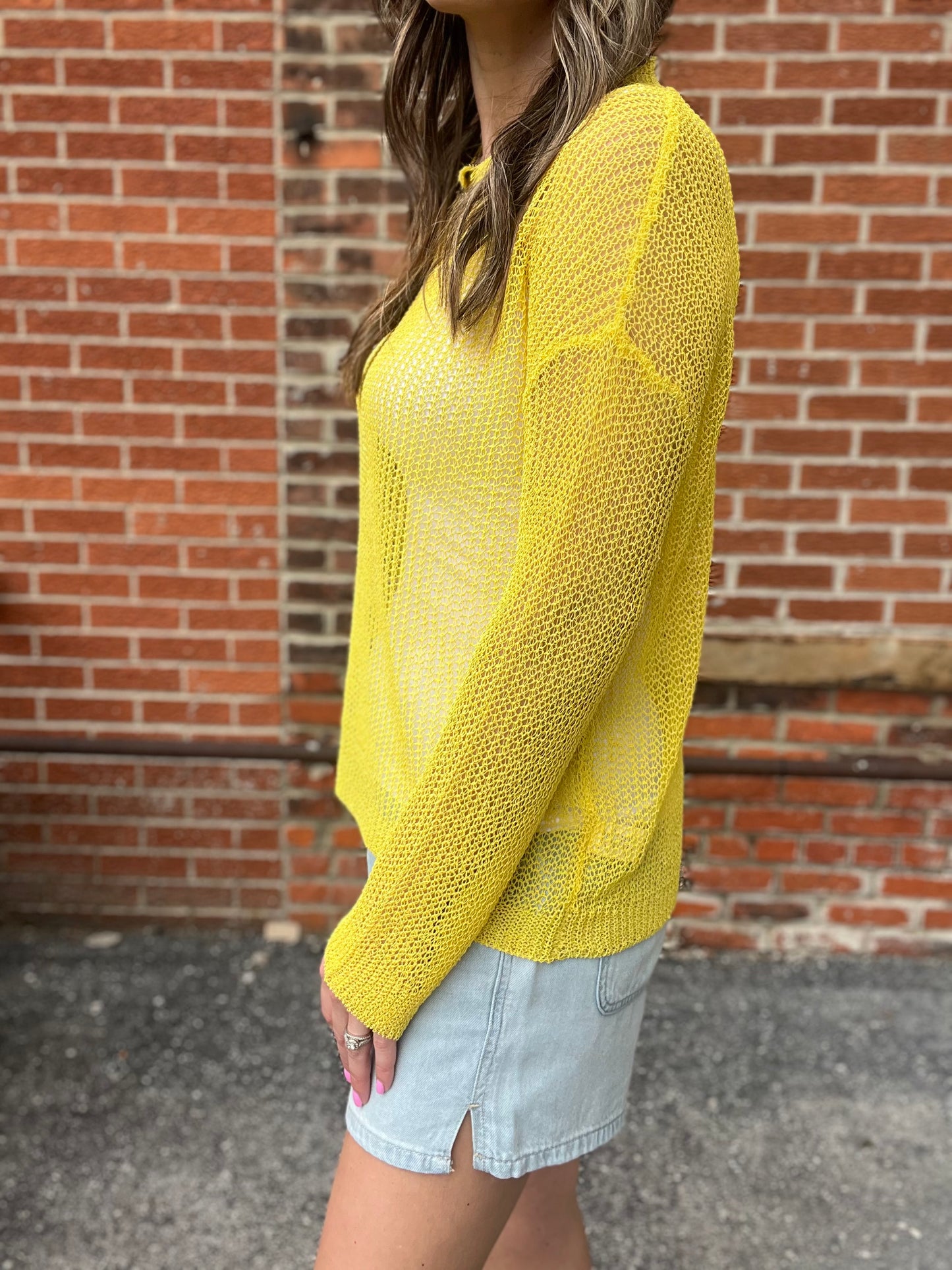 The Marlowe Crochet Knit Long Sleeve Top