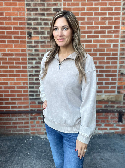 The Cova Mineral Wash Quarter Zip
