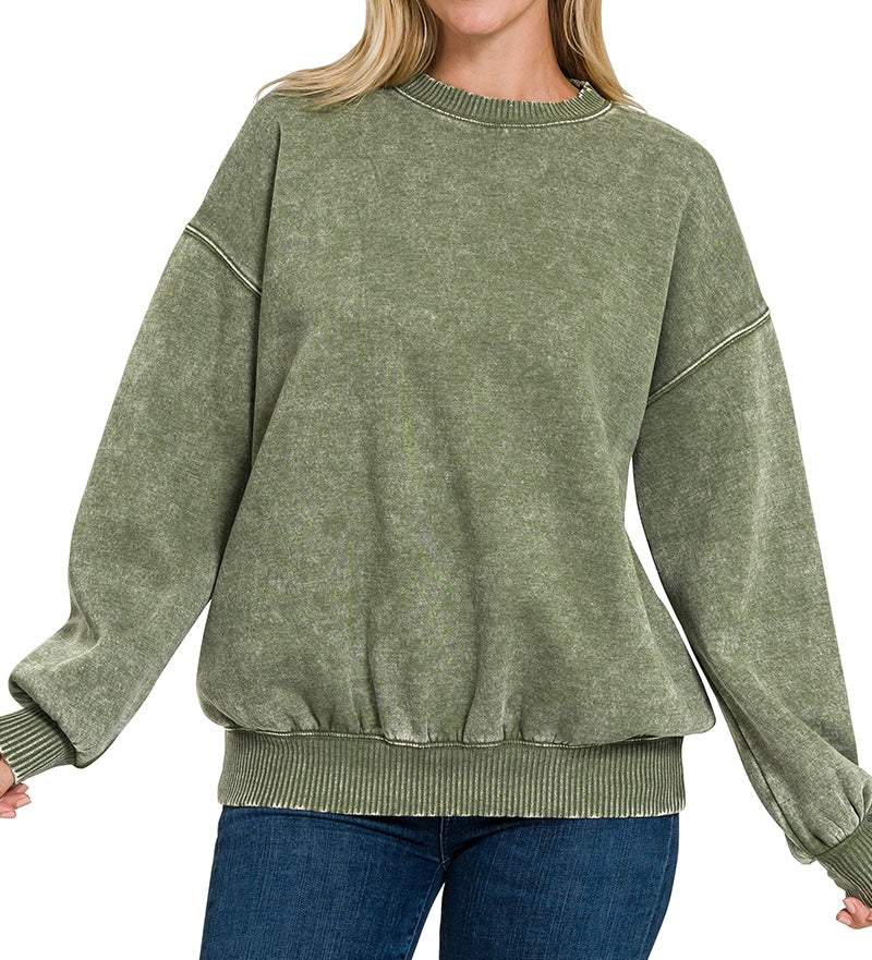 BEST SELLER! Mineral Wash Oversized Pullover Sweatshirt