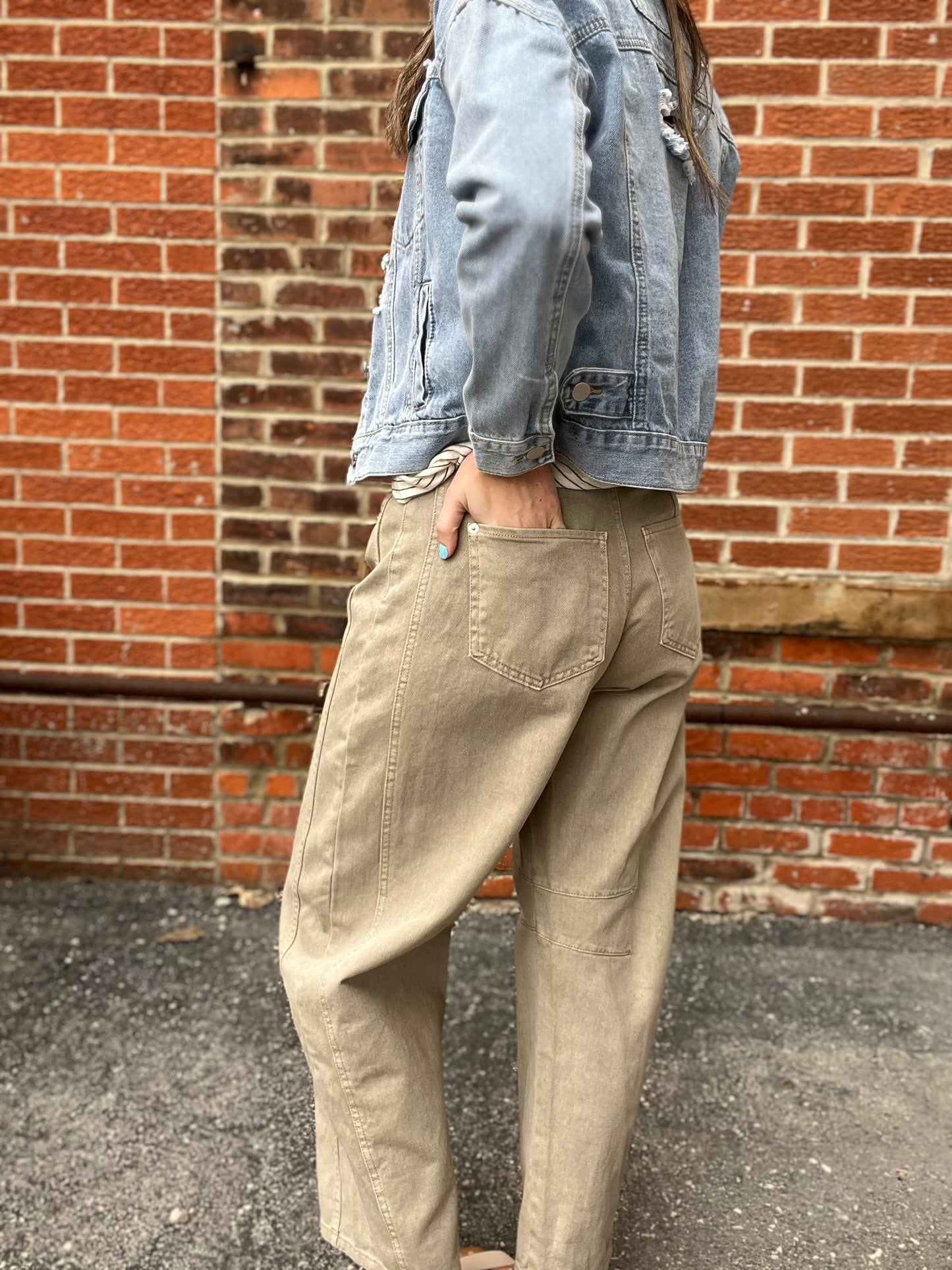 The Wrenley Wide Leg Barrel Denim
