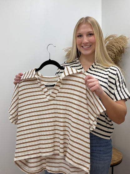 The Isla Short Sleeve Collared Top