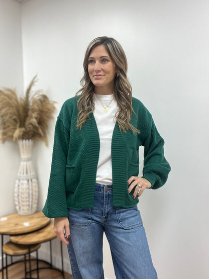 The Maxten Open Front Textured Cardigan