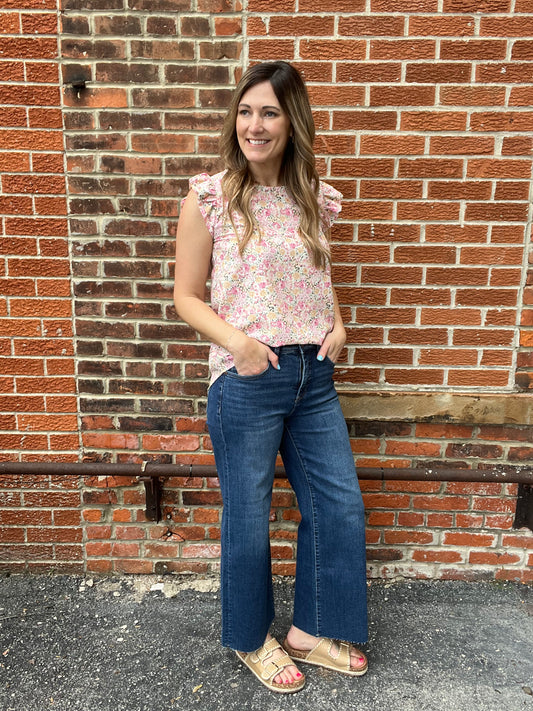 The Sibyl Floral Flutter Blouse Top