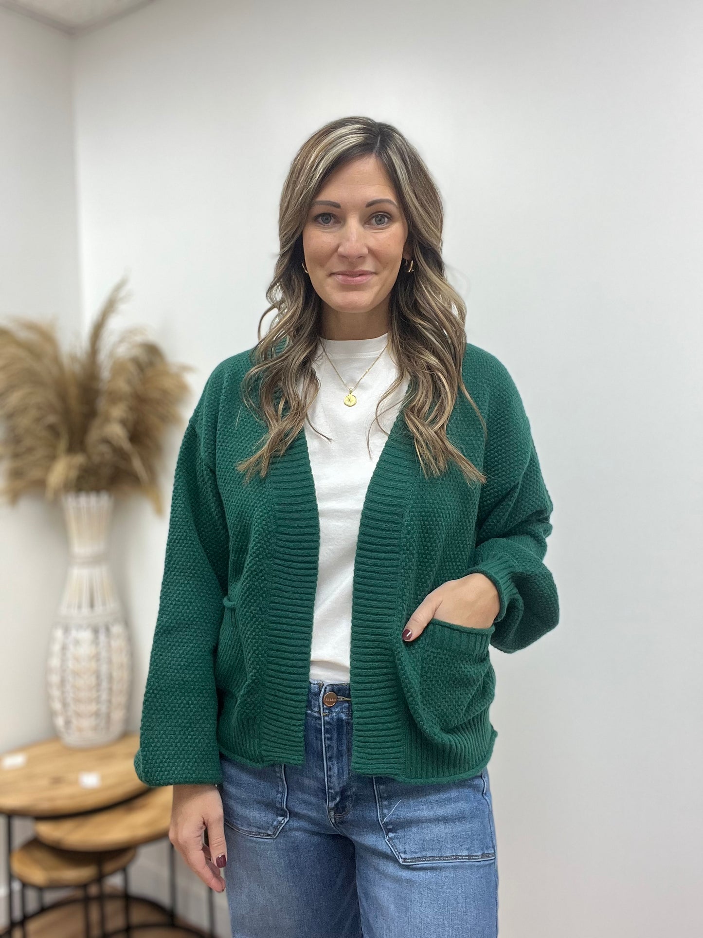 The Maxten Open Front Textured Cardigan