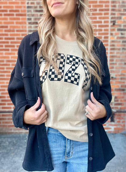 The Oversized Cozy Checkered Tee