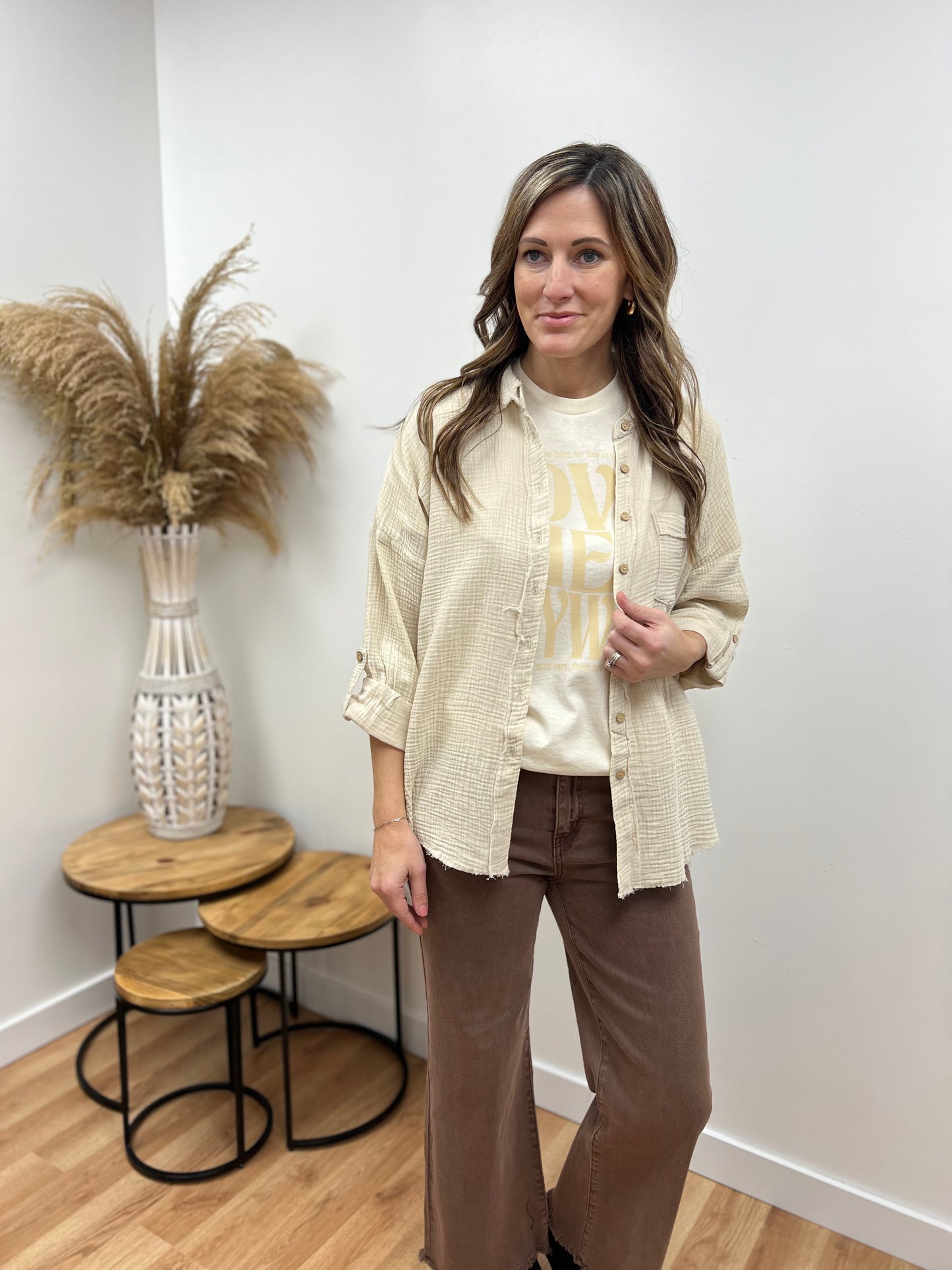 The Sedona Summer Gauze Button Up