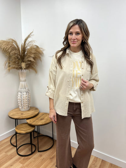 The Sedona Summer Gauze Button Up